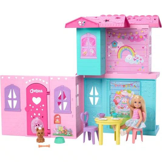 Conjunto Barbie Family & Friends Club Chelsea Casa de Bonecas Transformável Mattel