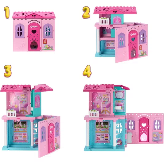 Conjunto Barbie Family & Friends Club Chelsea Casa de Bonecas Transformável Mattel