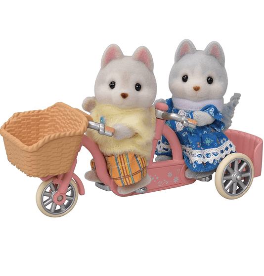 Conjunto Bicicleta Dupla Irmã e Irmão Huskys Sylvanian Families