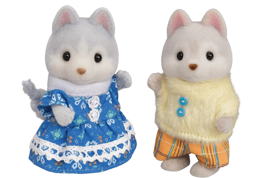 Conjunto Bicicleta Dupla Irmã e Irmão Huskys Sylvanian Families