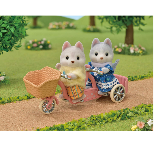Conjunto Bicicleta Dupla Irmã e Irmão Huskys Sylvanian Families