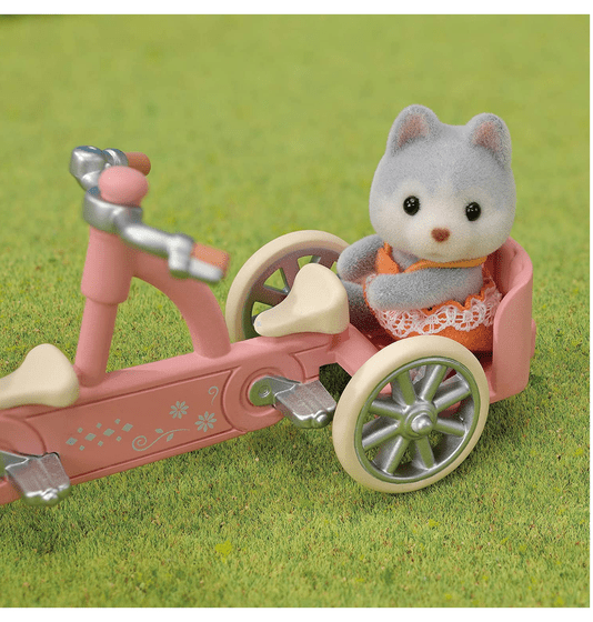 Conjunto Bicicleta Dupla Irmã e Irmão Huskys Sylvanian Families