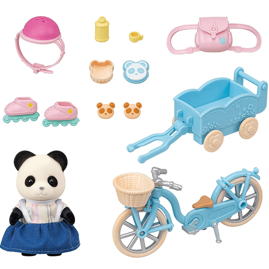 Conjunto Bicicleta e Patins Menina Panda Sylvanian Families Epoch