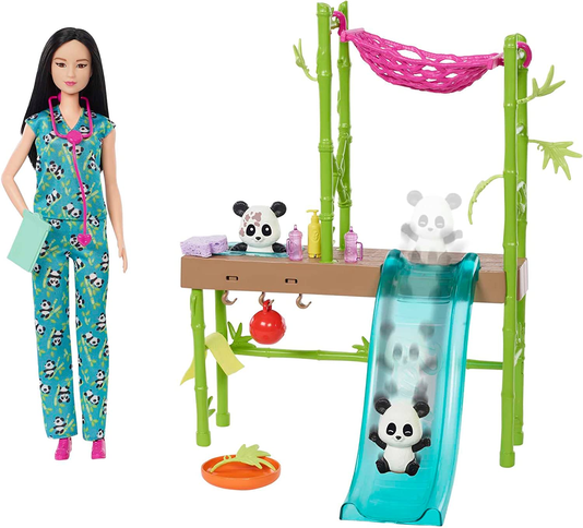 Conjunto Boneca Barbie Cuidados e Resgate do Panda 
