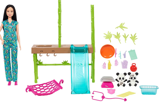 Conjunto Boneca Barbie Cuidados e Resgate do Panda 