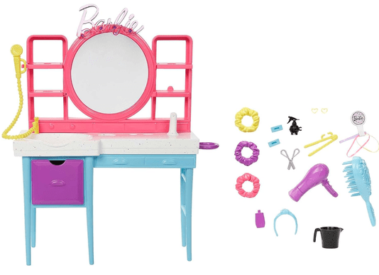 Conjunto Boneca Barbie Totally Hair Salão de Beleza Mattel