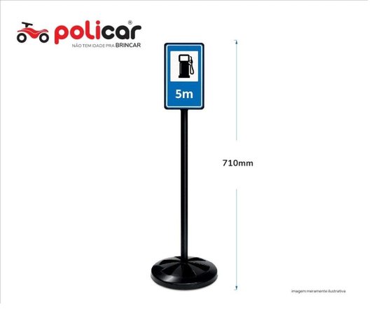 Conjunto Cinco Placas de Trânsito Poliplac
