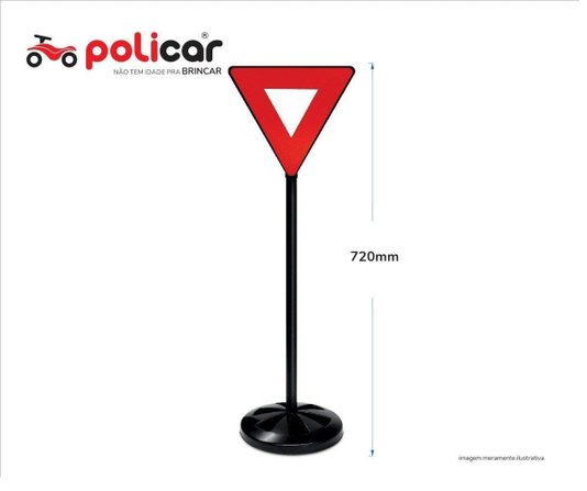 Conjunto Cinco Placas de Trânsito Poliplac