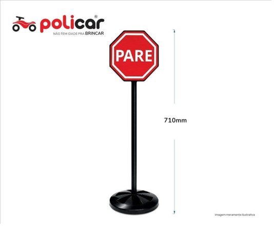 Conjunto Cinco Placas de Trânsito Poliplac
