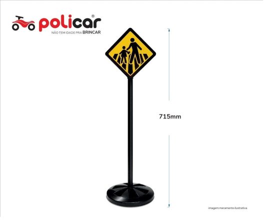 Conjunto Cinco Placas de Trânsito Poliplac