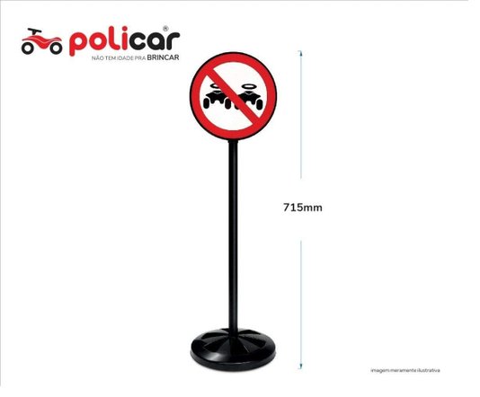 Conjunto Cinco Placas de Trânsito Poliplac