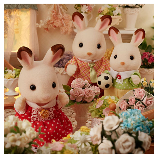 Família dos Coelhos Chocolate Sylvanian Families Epoch