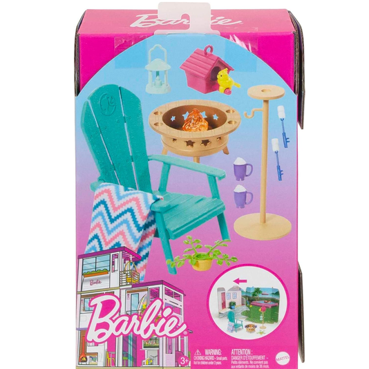Conjunto Móveis E Acessórios Barbie Cadeira De Quintal Mattel