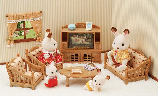 Conjunto Sala de Estar Confortável Sylvanian Families Epoch 