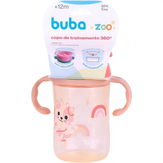 Copo de Treinamento 360° Zoo Gato 300 ML Buba