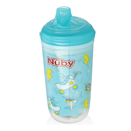 Copo Térmico 300 Ml Pisca Pisca com Bico Rígido Turquesa Nûby Cajovil
