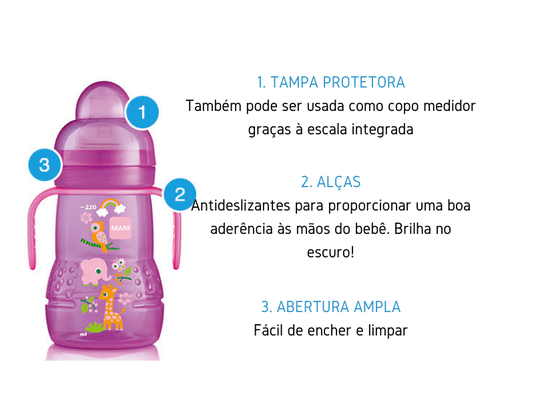 Copo Trainer+ Night 220 ml Azul MAM
