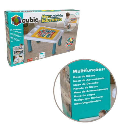 Cubic Mesa De Atividades Blocos de Montar Multikids