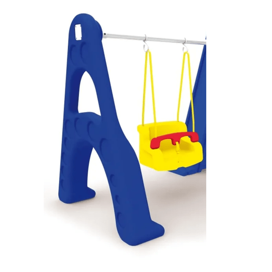 Escorregador Infantil com Balanço 4 Degraus Azul/Laranja Xalingo