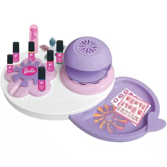 Conjunto Esmalteria Glam Barbie Com Secador de Unhas Multikids