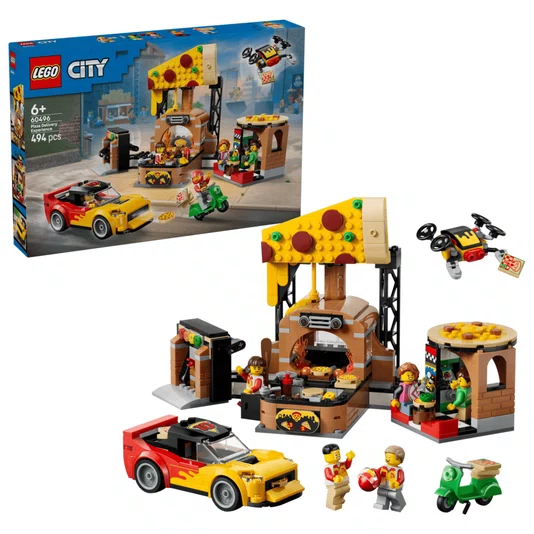 Experiência de Entregas de Pizza com Veículos Lego City 