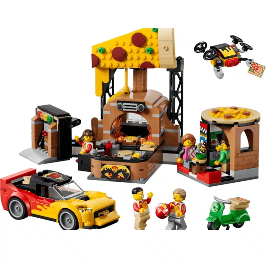 Experiência de Entregas de Pizza com Veículos Lego City 