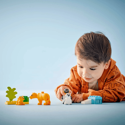 Famílias de Animais Selvagens Pinguins e Leões Lego Duplo