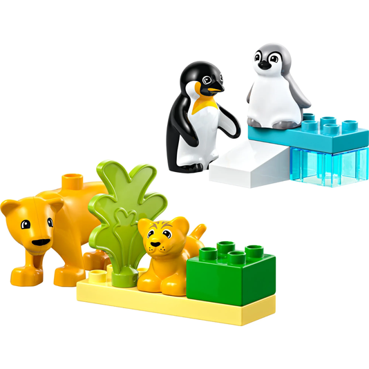 Famílias de Animais Selvagens Pinguins e Leões Lego Duplo