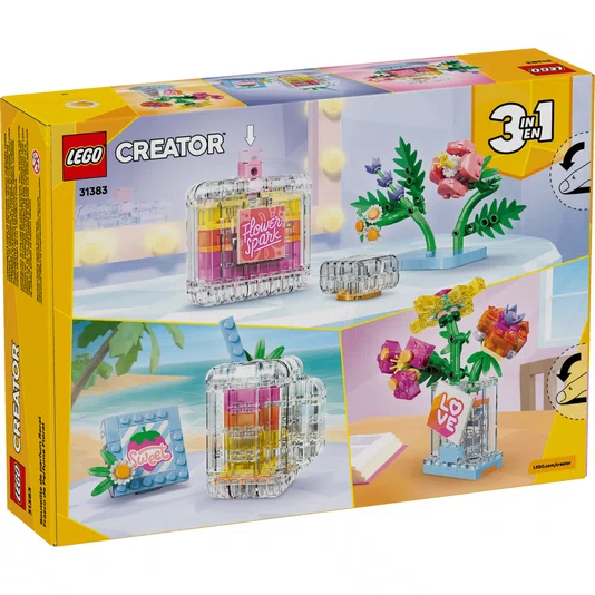Frasco de Perfume com Decoração Floral Lego Creator 3 em 1