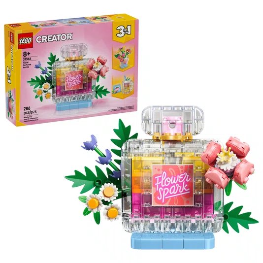 Frasco de Perfume com Decoração Floral Lego Creator 3 em 1