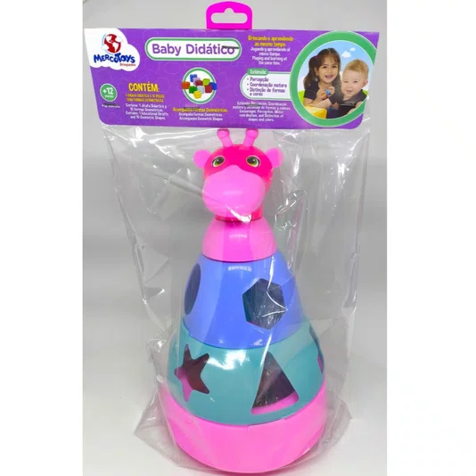 Girafa Didática Rosa Mercotoys Brinquedos 