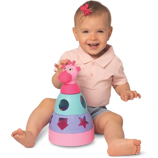 Girafa Didática Rosa Mercotoys Brinquedos 