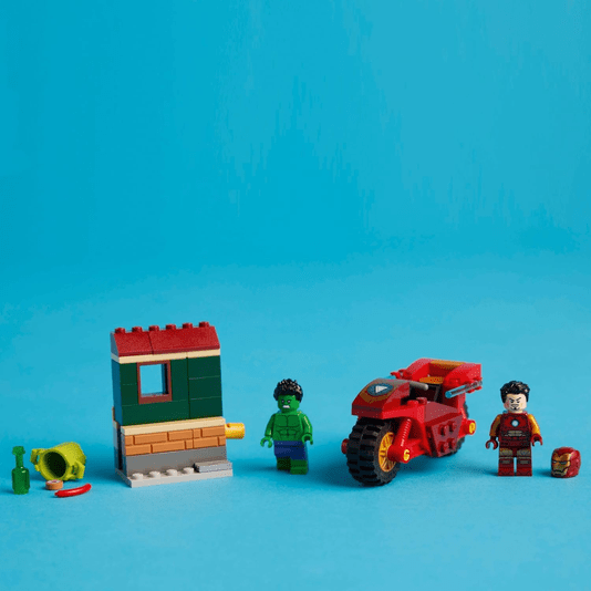 Homem de Ferro com Motocicleta e o Hulk Lego Marvel