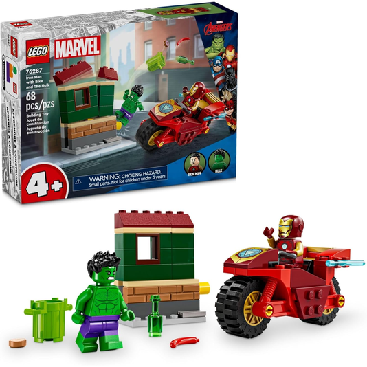 Homem de Ferro com Motocicleta e o Hulk Lego Marvel