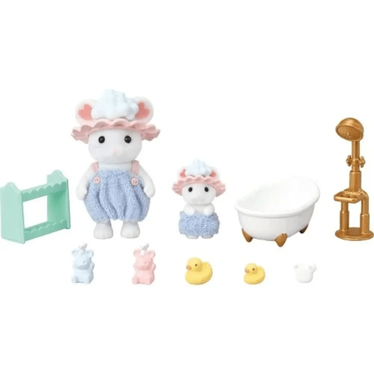 Hora do Banho dos Irmãos Ensaboados Sylvanian Families Epoch