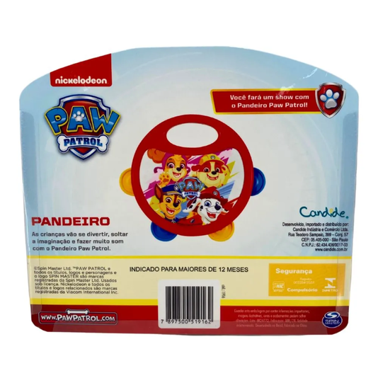 Instrumento Musical Infantil Pandeiro Patrulha Canina Candide