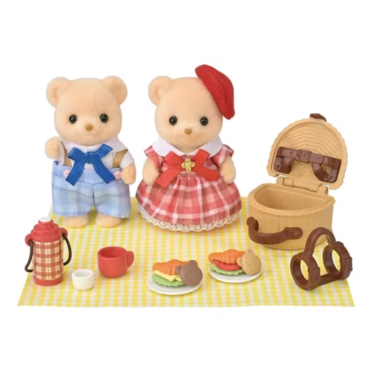 Irmã e Irmão Urso Biscoito Um Piquenique Delicioso Sylvanian Families Epoch 