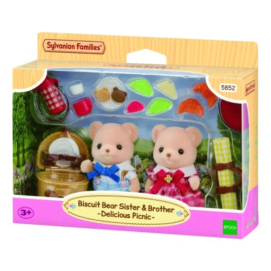 Irmã e Irmão Urso Biscoito Um Piquenique Delicioso Sylvanian Families Epoch 