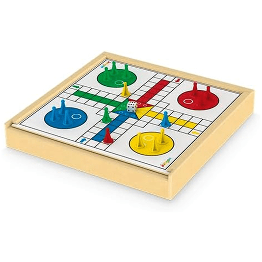 Jogo 4x1 Xadrez Ludo Damas e Trilhas Junges 