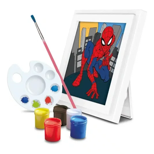Jogo Canvas Pinta Números com Moldura Spider Man Elka
