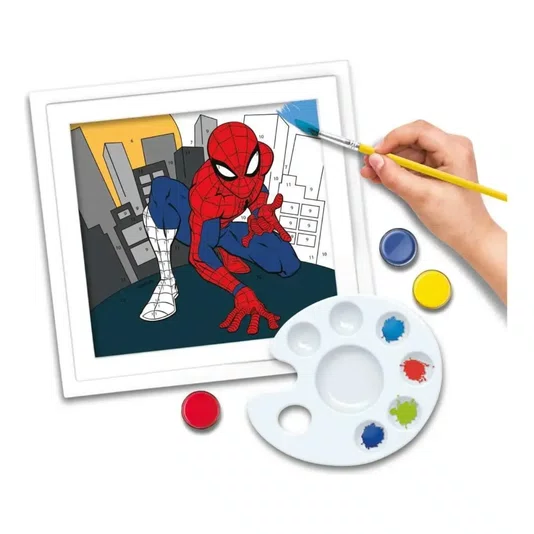 Jogo Canvas Pinta Números com Moldura Spider Man Elka