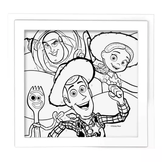 Jogo Canvas Pinta Números com Moldura Toy Story Elka