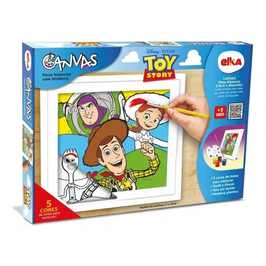 Jogo Canvas Pinta Números com Moldura Toy Story Elka