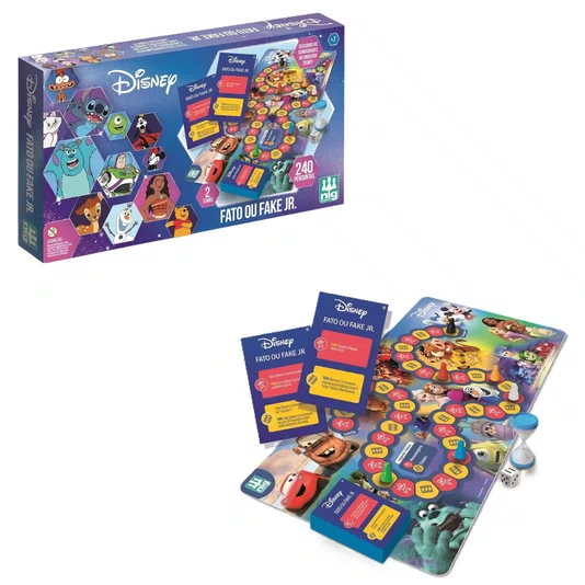 Jogo de Tabuleiro Fato ou Fake JR Disney Nig Brinquedos