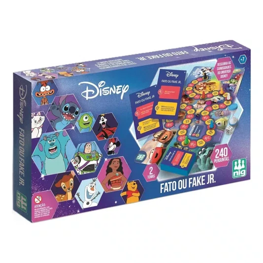 Jogo de Tabuleiro Fato ou Fake JR Disney Nig Brinquedos