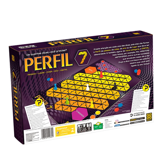 Jogo de Tabuleiro Perfil 7 Grow 