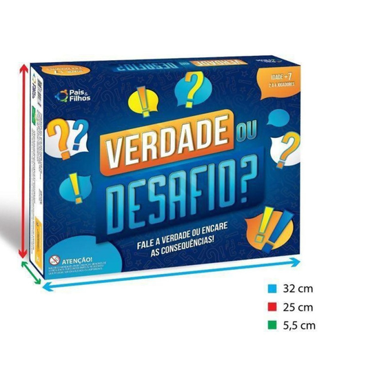 Jogo de Tabuleiro Verdade ou Desafio? Pais e Filhos 