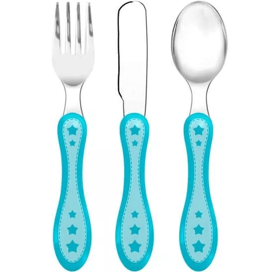 Kit 3 Talheres Estrelinha Azul Buba