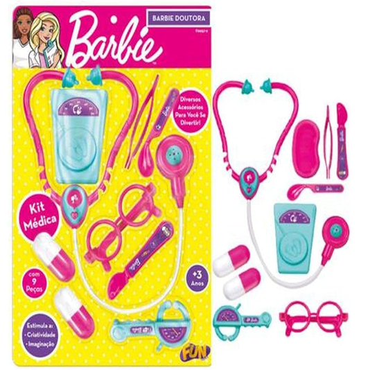 Kit de Médico Barbie Doutora Barão Toys 