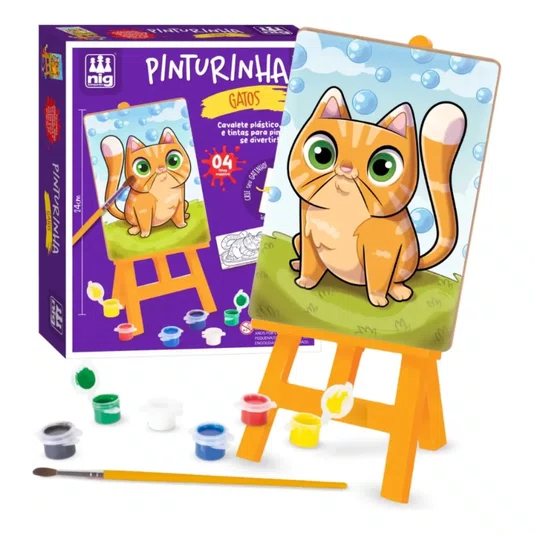 Kit De Pintura Infantil Gato Nig Brinquedos